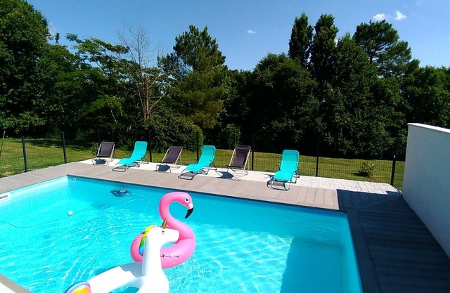 Charming cottage with heated pool in the heart of the Landes