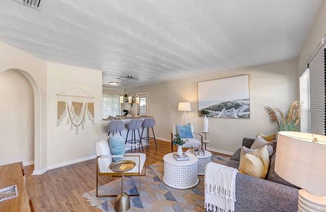Coastal oasis retreat with fire pit near Pompano Beach Pier.