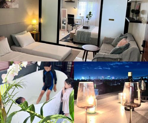 Cozy Nest Fully-furnished apartment with Manila Skyline View Rooftop