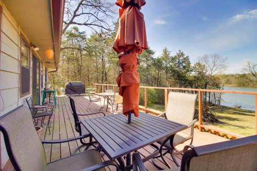 Dock and Water-View Deck Home on Lake Dardanelle