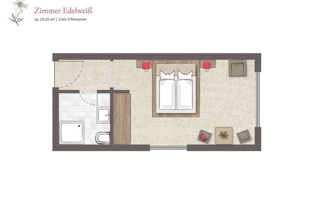 Dreibettzimmer "edelweiss" ab 6 ÜN Sommer - Hotel Almrösl