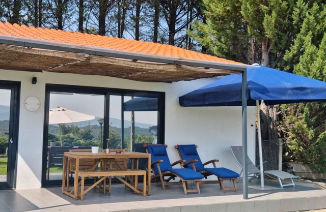 Elegant and private, with lawn out front and set back from the pool for added seclusion. Features Marshall speaker, plush robes, handmade herbal bath products and a sommelier-selected wine bottle for an exclusive stay.