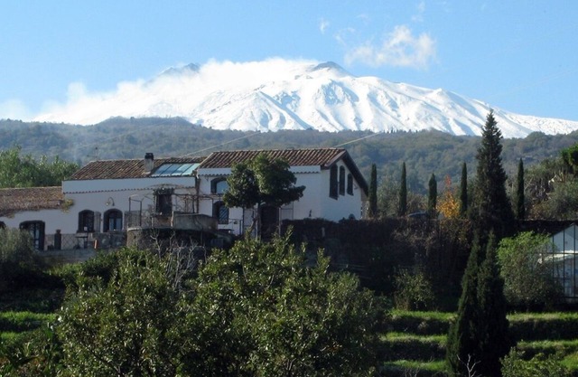 Etnalodge is a converted winery building on the slopes of Mount Etna.
