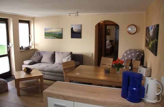 Ferienwohnung mit eigener Terrasse und Grillmöglichkeit, sowie Sauna im Haus