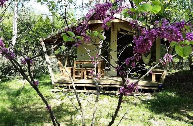 Flower Camping les Gorges de l'Aveyron * - Freeflower Premium 38m² (2 bedrooms) with bathroom for 5 people