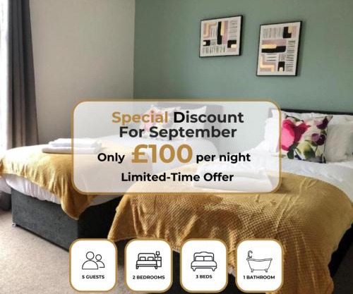 Free parking, free wifi, city centre, contractor and family friendly