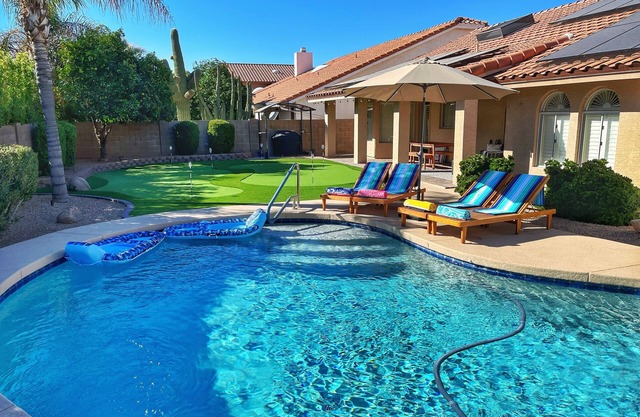 Heated Pool, Putting Green & Arcades in LUXE Home! 3-mi to Waste Management Open