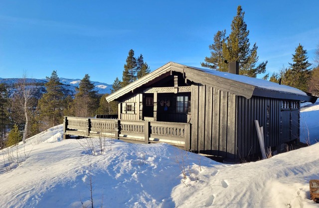 Koselig fjellhytte med utsikt