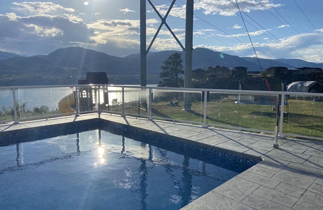 Lake view with pool