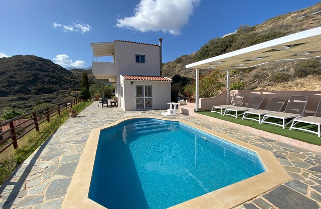 Large house with private swimming pool and wonderful sea view.