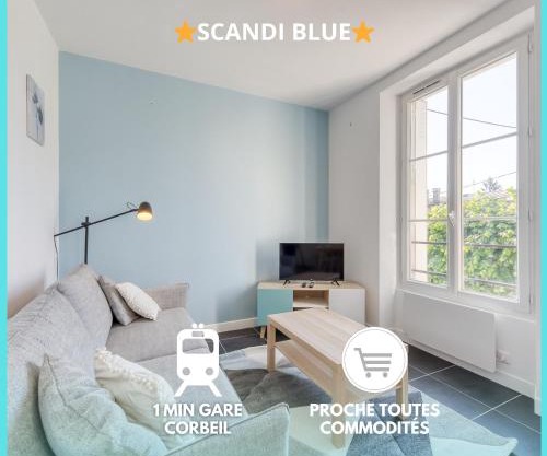 Le Scandi Bleu - Proche Gare Corbeil - Cozy Houses