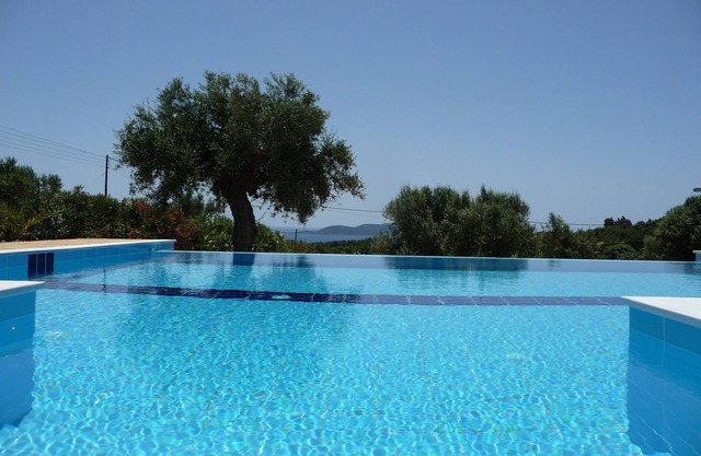 Luxury country villa with pool and sea and the offshore islands