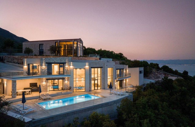 Luxury modern villa with scenic view