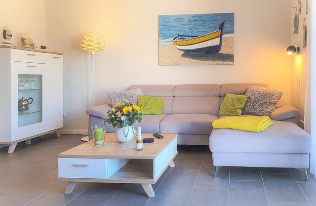 Modern, spacious, comfort apartment on the ground floor for four people and a baby.