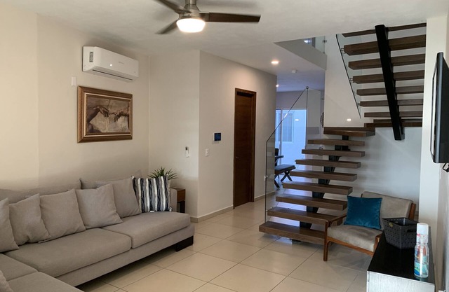 New modern home with parking onsite. Walking disctance from the center plaza