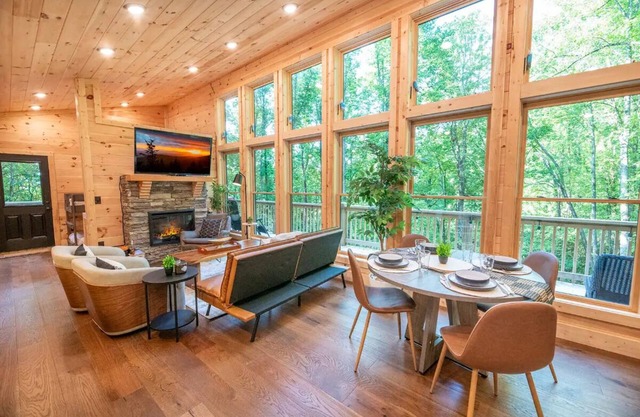 Newly-Built Secluded 2BR Cabin + Hot tub, Firepit, and POOL!
