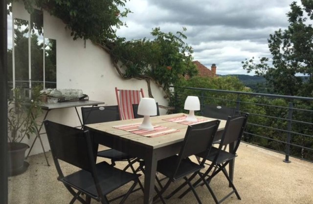 Perigordian-style village house, valley views, terrace, winter garden