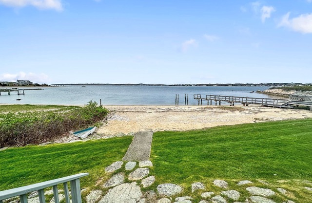 Private beach just steps off the back deck and amazing water views