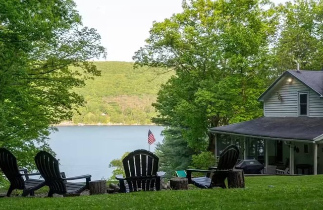Private Keuka lake home with 4 acres of land and 70 ft of lake frontage