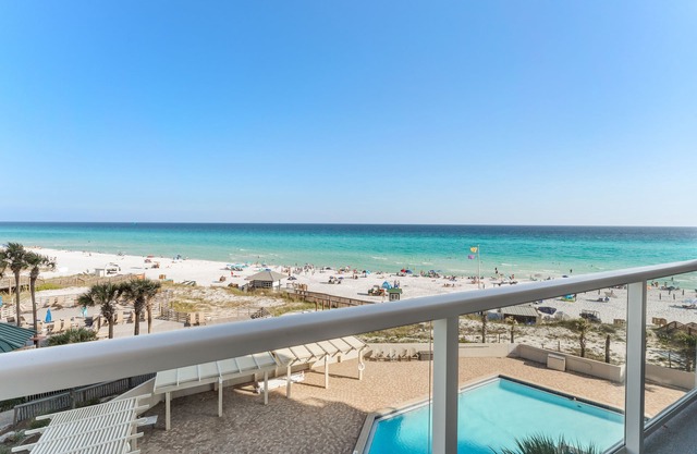 Rate Reduced! Updated Beachfront 1BR w/Dazzling Gulf View! Pool, Tram, Gym.