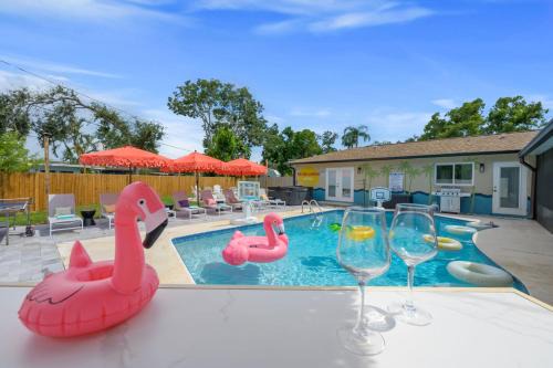 Resort Style Backyard Pool Movie Game Room