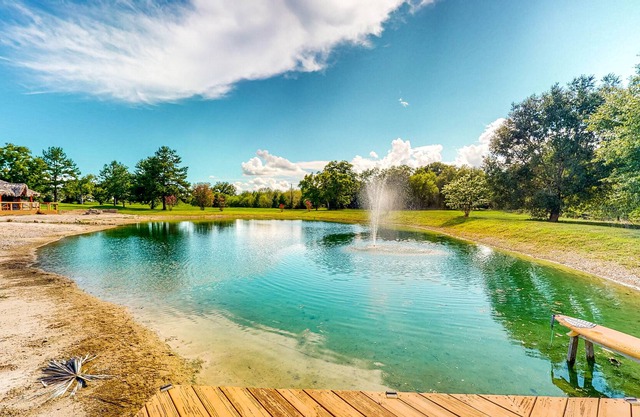 Resort-Style Oasis with Swimming Pond, Beach, Tropical Hut & Bar