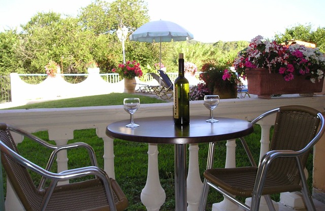 River apartment Messonghi with swimming pool.