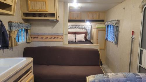 RV with Rocky Mountains View