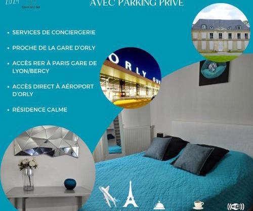 Séjour à Orly à 12 minutes d'Orly Airport et de Paris 14ème - AUX REFLETS PASTELS