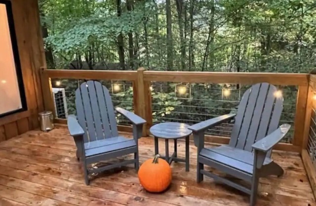 Secluded creekside treehouse cabin in Shelby with hot tub, AC, WiFi