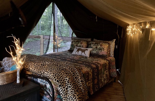 Selah Serenity Tent-n-Breakfast Glamping for 2 in Finger Lakes Woodland Site