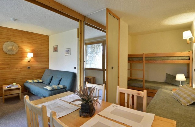 Ski-in/ski-out & foot of the slopes, Ground floor, view ski slopes, tv, ski locker, 28m², La Plagne