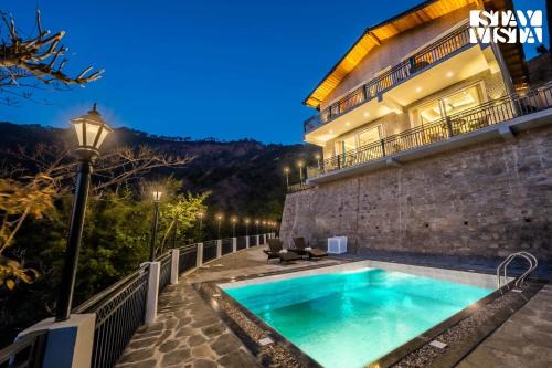StayVista at Sunset Springs with Pool & Views