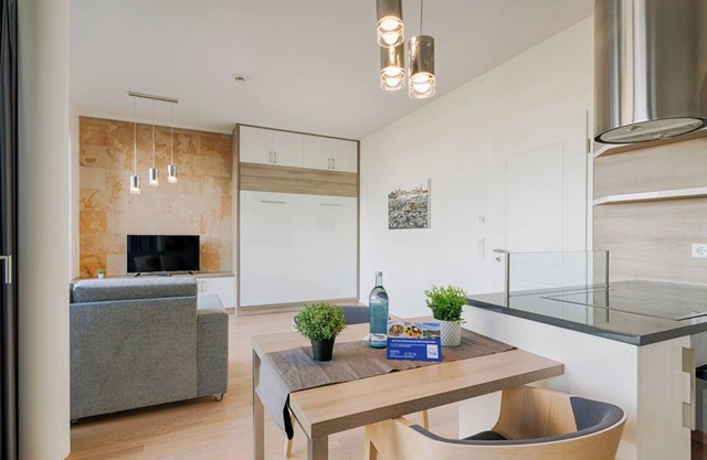 Studio apartment in the old town of Dresden, kitchen, shower, service