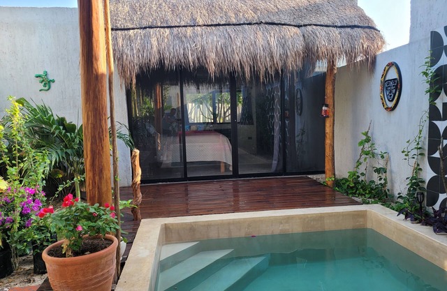 The Cenote suite, detached room, with its own private pool