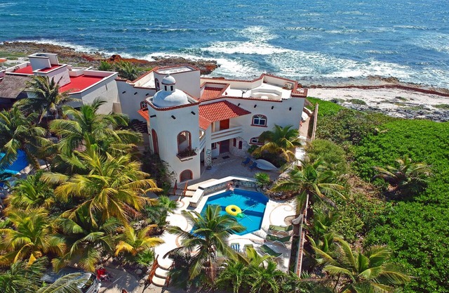 The views from Oceanfront Villa Cascadas in Akumal are breathtaking!