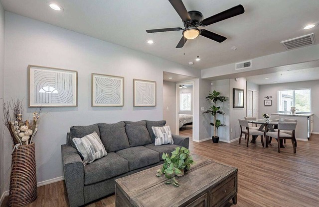 This centrally located 2 bedroom 2 bathroom is fully remodeled with electric vehicle charging on site