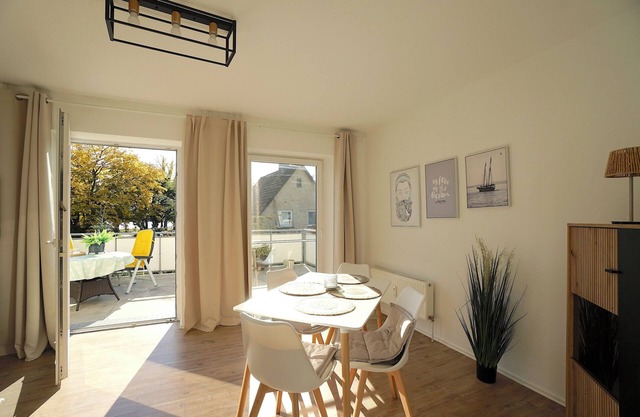 Vacation apartment with large balcony and view of Eckernförde Bay