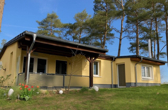 Vacation home close to nature with fireplace and rowing boat on Lake Plau - House 26