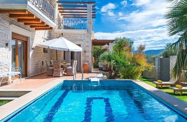 Villa Alea, Luxury stone villa with private pool and delicate decoration.