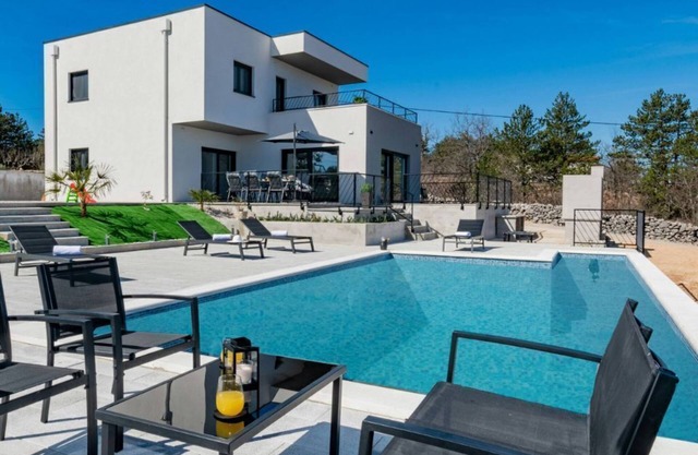 VILLA KARIN - NEW - modern villa, EV charger,pool, amazing view, playground, BBQ