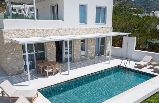 villa with private pool with sea & mountain views