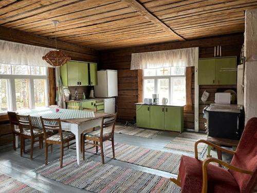 Vintage atmospheric log house