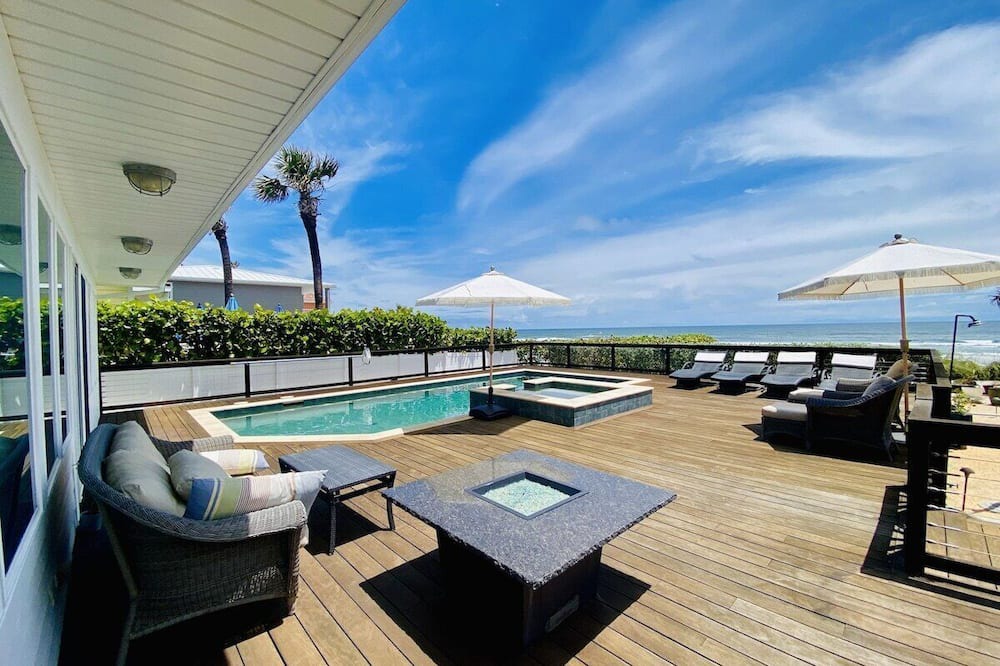 New Smyrna Beach House | Fabulous Oceanfront Beach Home with Pool & SPA, Firepit, Direct Beach Access