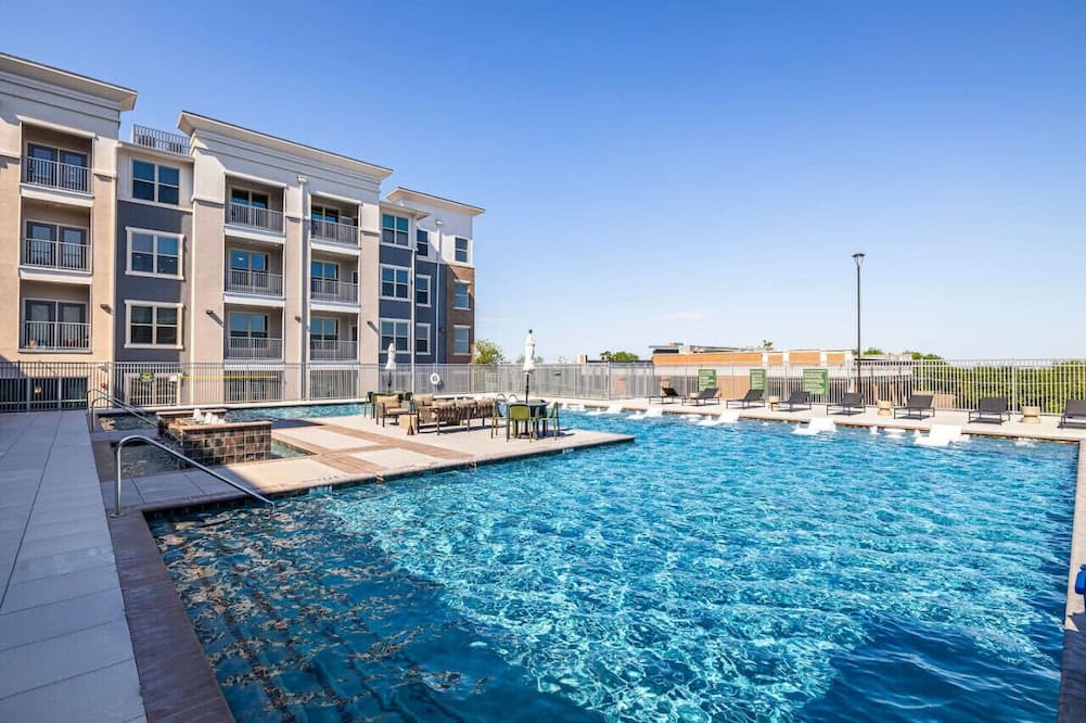 Lewisville Apartment | Tranquil Lakeside 1BD: Pool, Workout & Desk Space