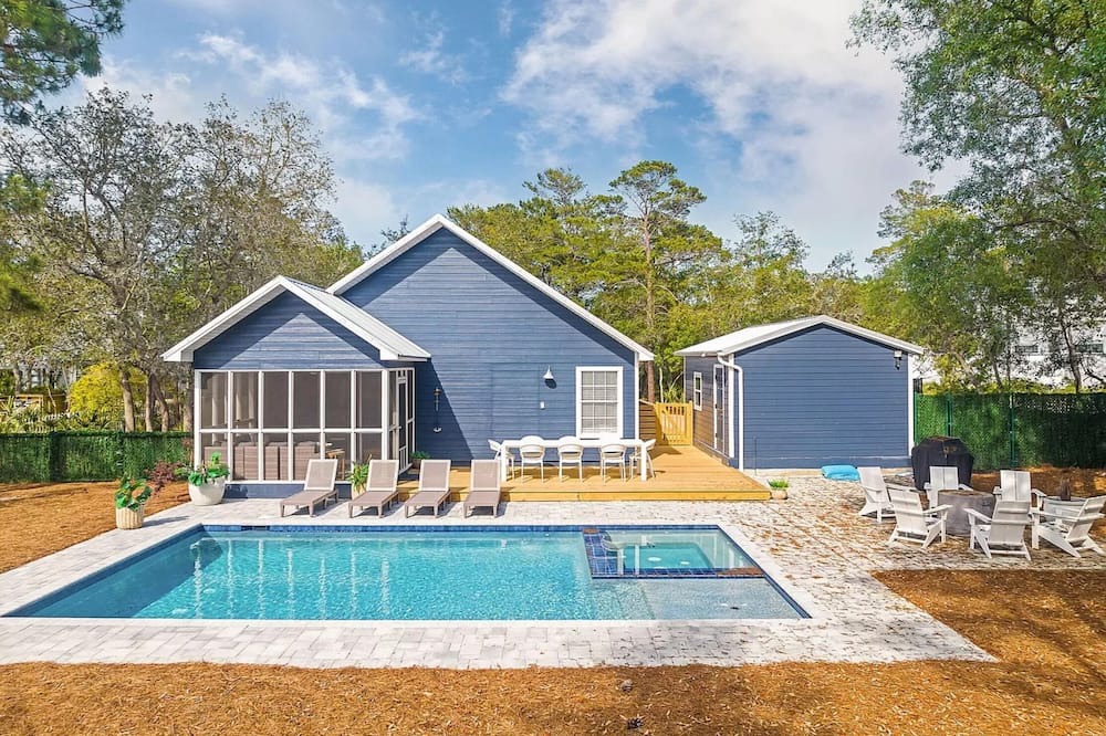 Seagrove Beach Villa | Charming Old-Florida-style beach retreat with private pool on large private lot