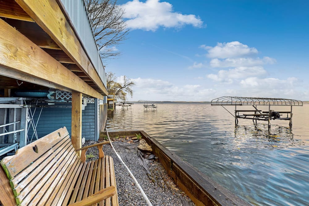 Town of Ledyard House | Lakefront home with private dock, lake views, deck, grill, streaming, & 1 kayak