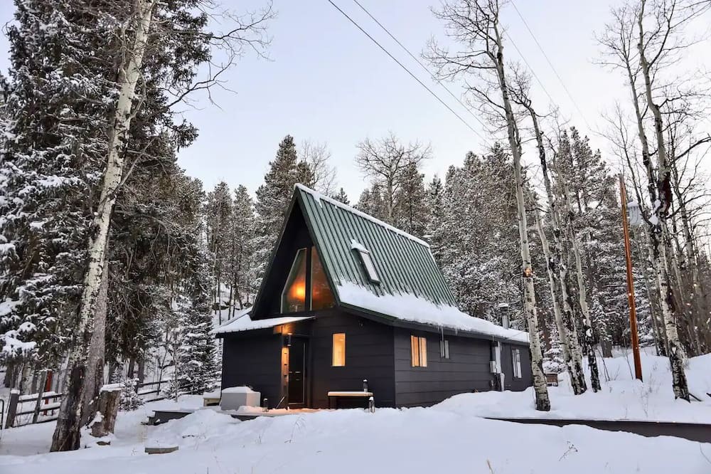 Evergreen Cabin | Scandinavian A-Frame Forest Cabin w/ Hot Tub