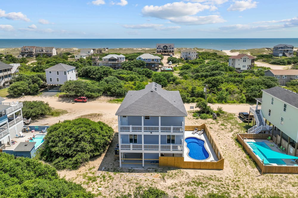 Carova Beach Cottage | Brand New Beach House with Ocean Views, Elevator, Game Room and Inground Pool!