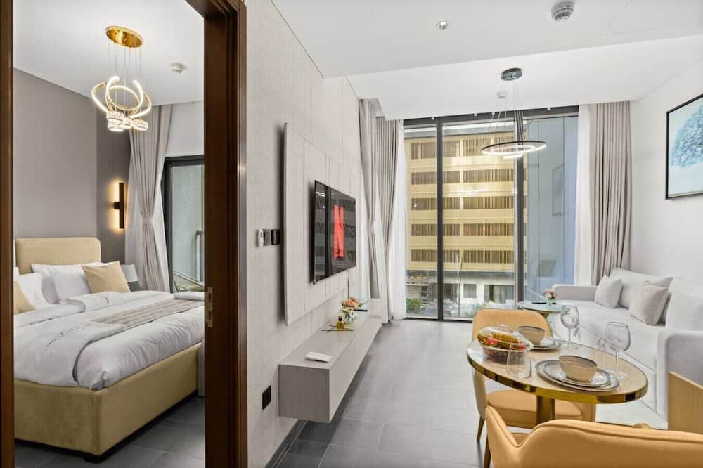 Nad Al Sheba Apartment | Elegant 1BR w/ Bedroom Balcony | Sobha Crest